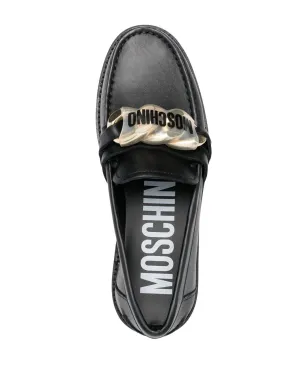 Moschino ロゴプレート レザー ローファー - サムネイル4