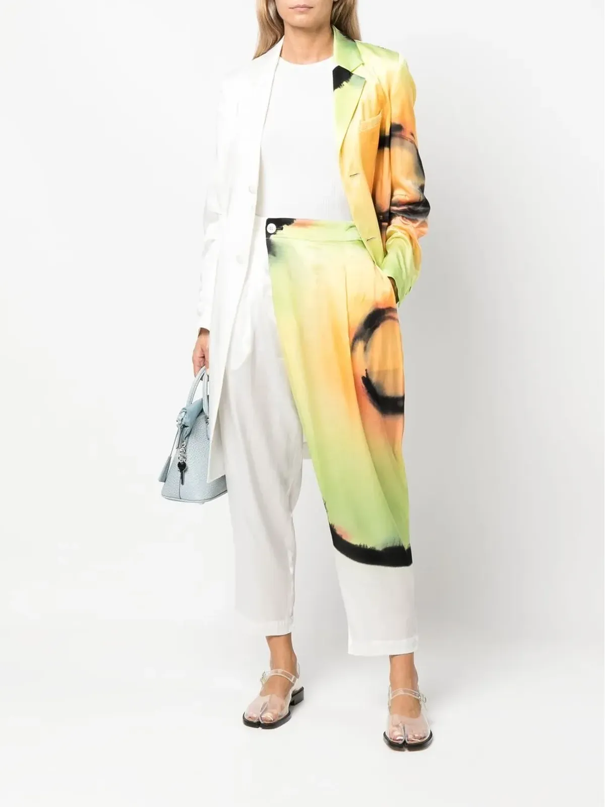Issey Miyake アブストラクトプリント クロップドパンツ - 画像2