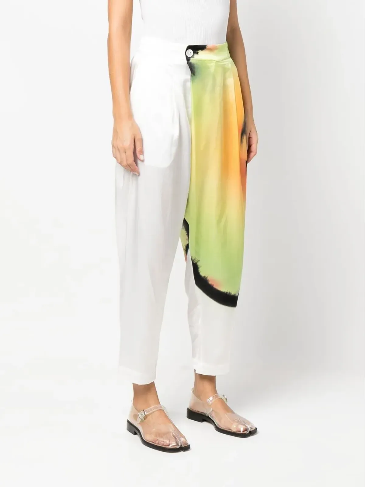Issey Miyake アブストラクトプリント クロップドパンツ - 画像3