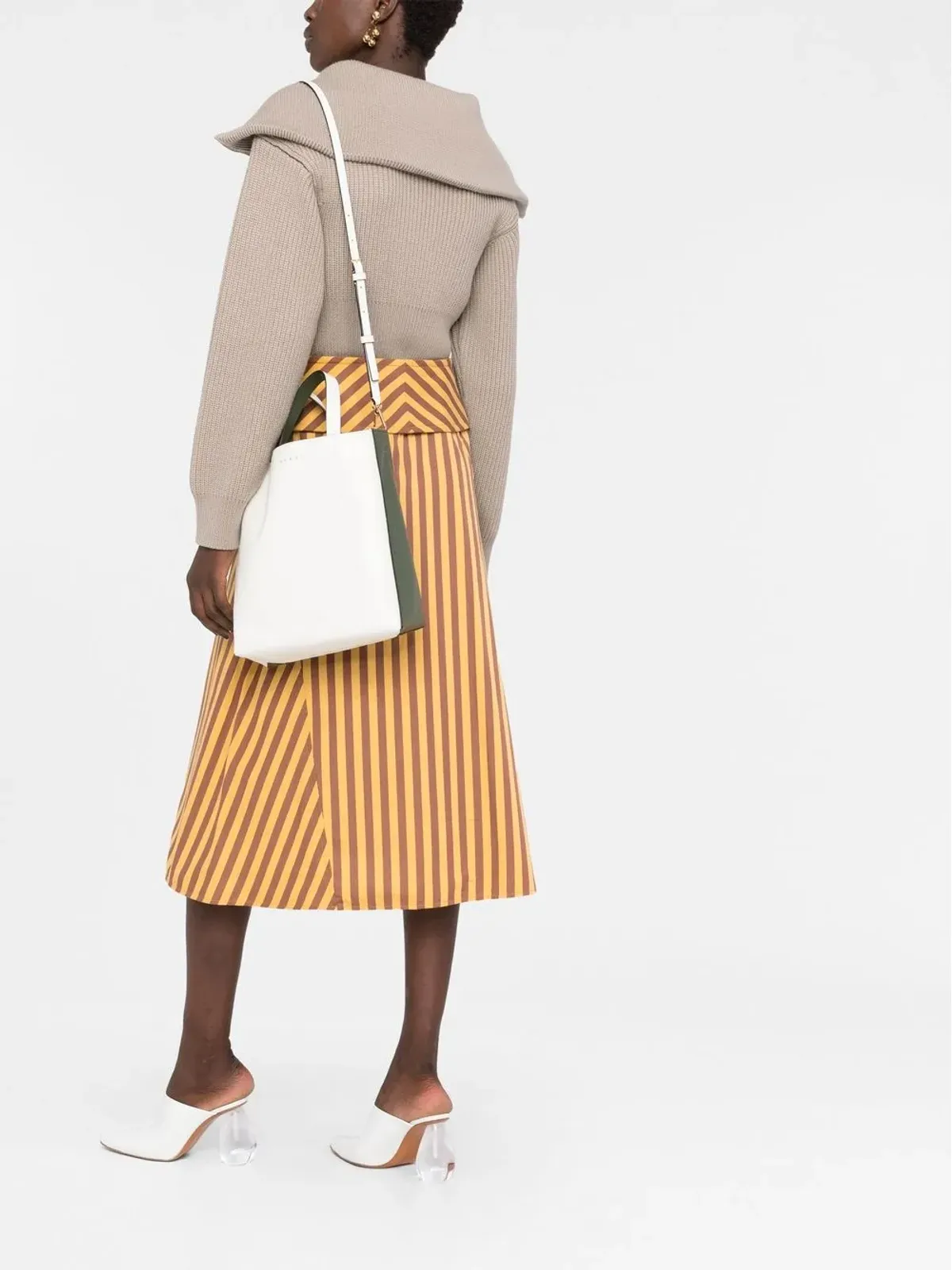 Marni Museo レザー トートバッグ ホワイト - 画像2