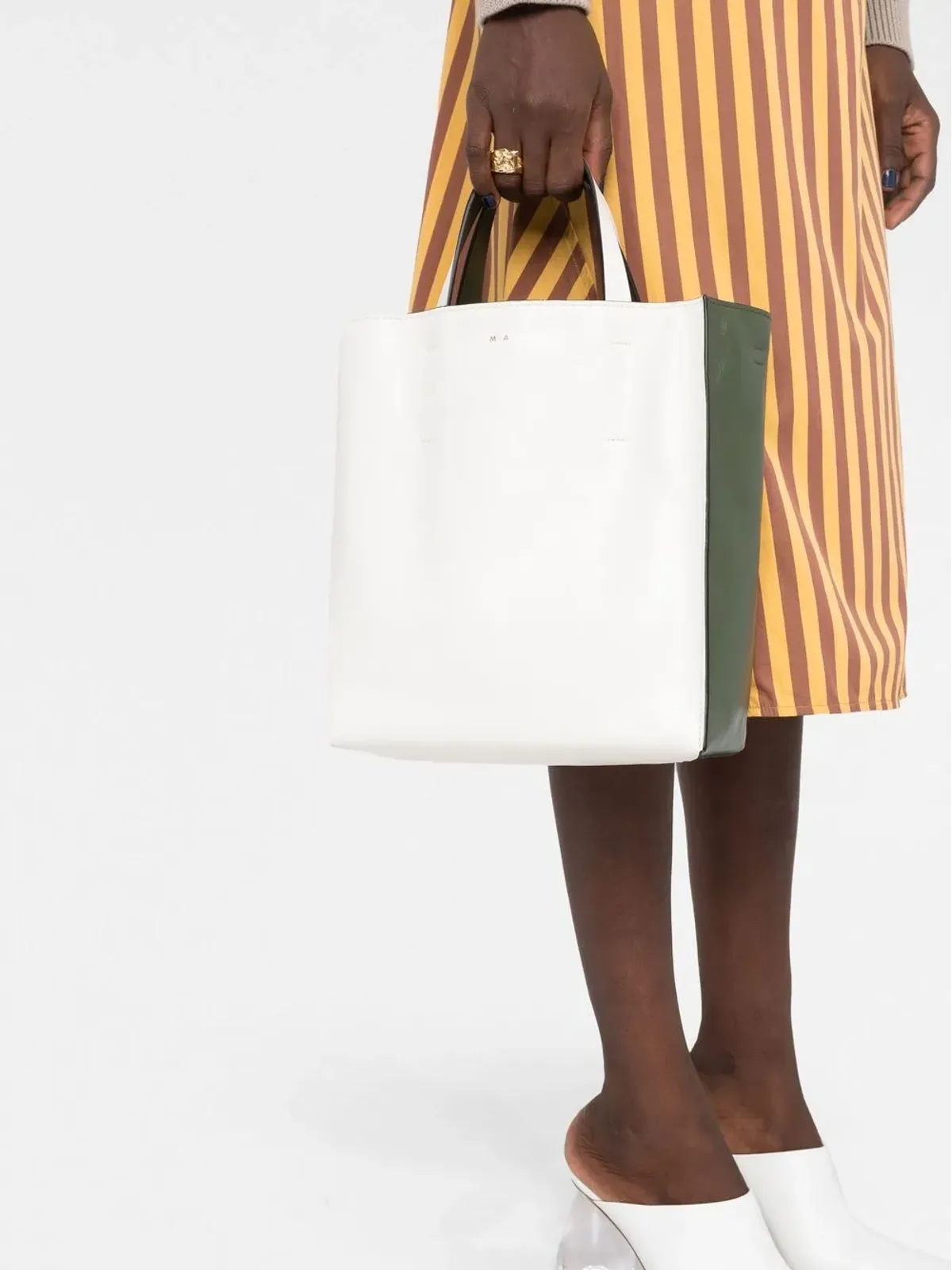 Marni Museo レザー トートバッグ ホワイト - 画像3