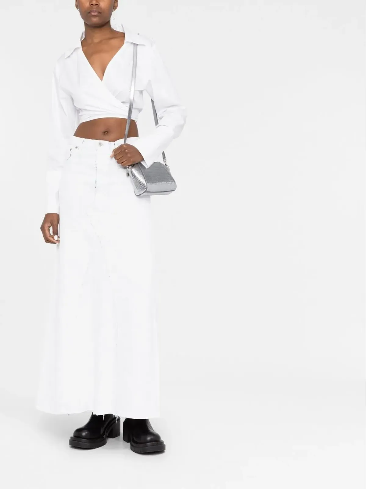 Maison Margiela デニムミディ丈スカート - White - 画像2