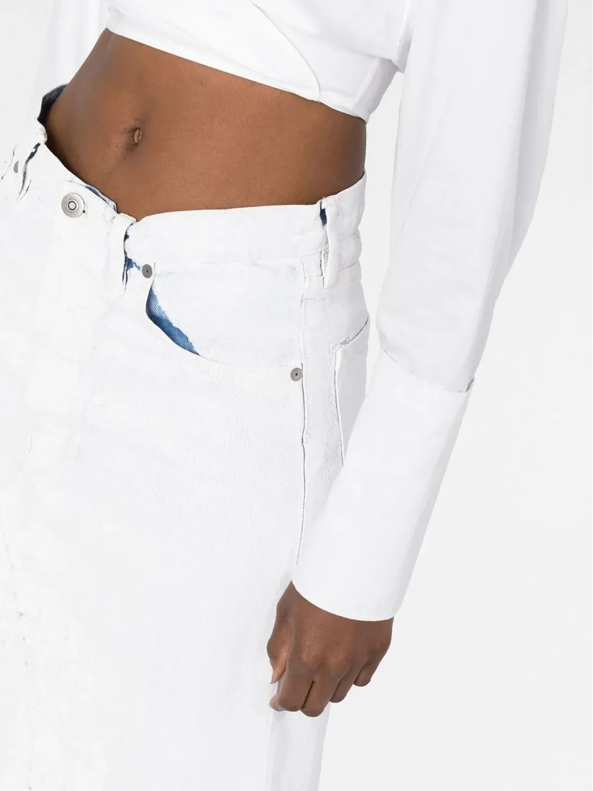 Maison Margiela デニムミディ丈スカート - White - 画像3