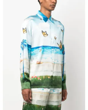 Nahmias Butterfly Beach shirt - Blue - サムネイル3