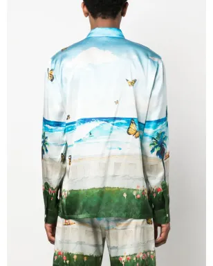 Nahmias Butterfly Beach shirt - Blue - サムネイル4