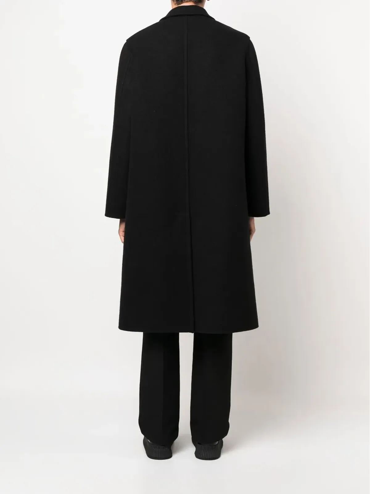 Jil Sander ブラック シングルブレスト ミドル丈コート - 画像4