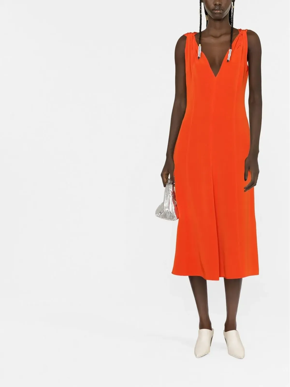 Victoria Beckham ツイストショルダー フィットアンドフレア ドレス - 画像2