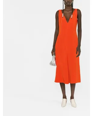 Victoria Beckham ツイストショルダー フィットアンドフレア ドレス - サムネイル2