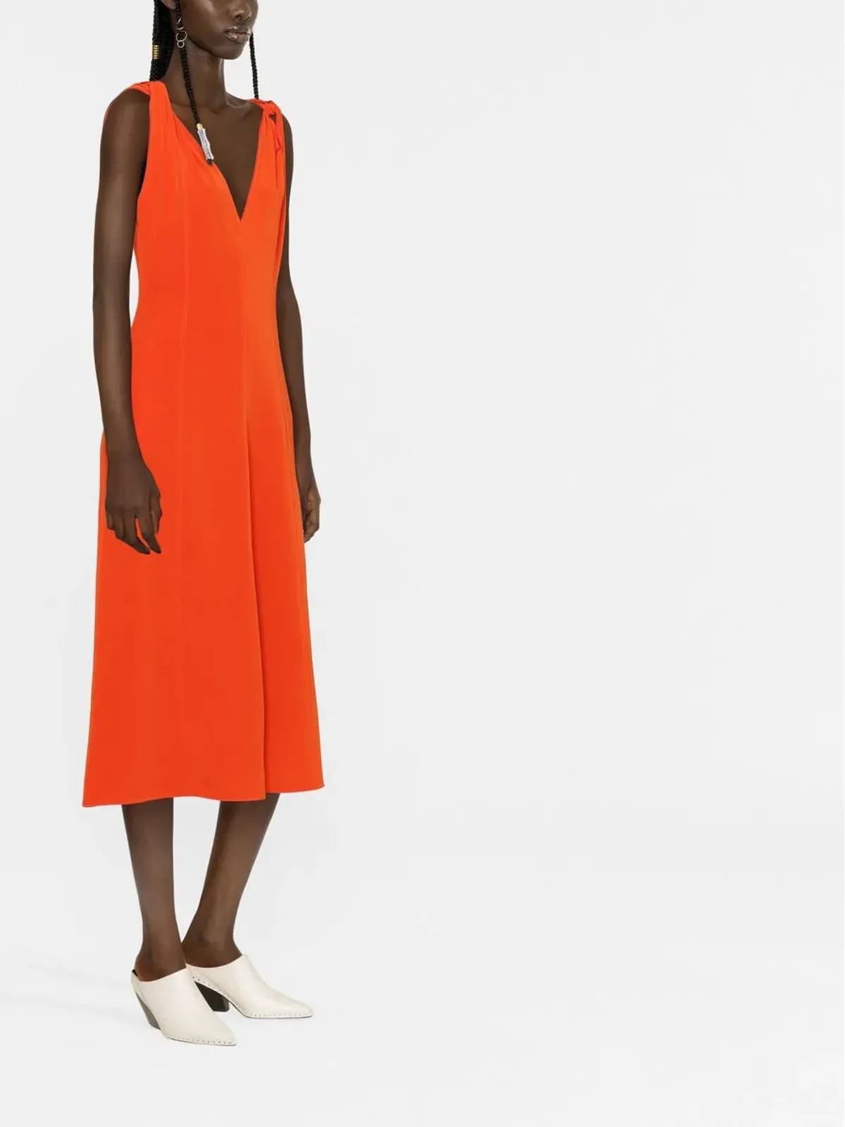 Victoria Beckham ツイストショルダー フィットアンドフレア ドレス - 画像3