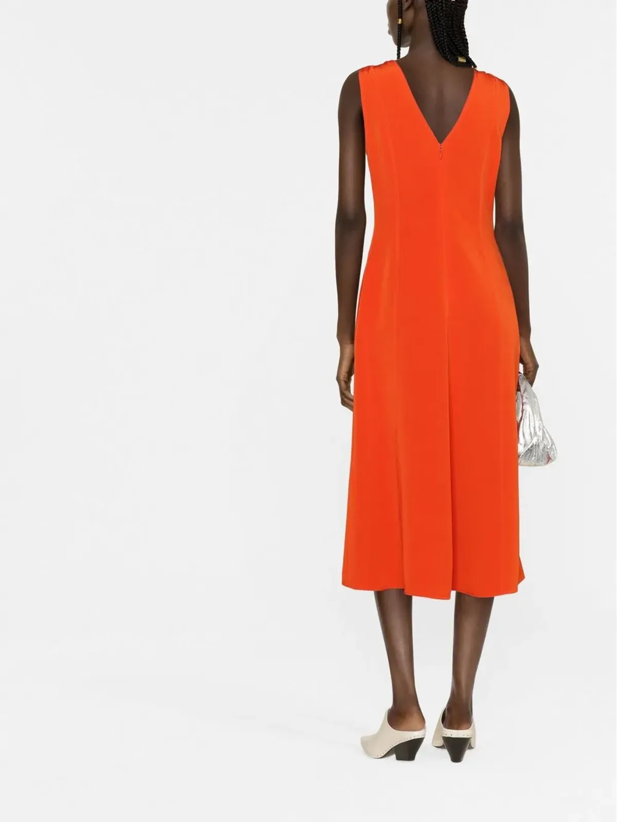 Victoria Beckham ツイストショルダー フィットアンドフレア ドレス - 画像4
