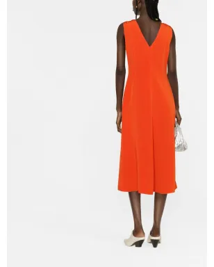 Victoria Beckham ツイストショルダー フィットアンドフレア ドレス - サムネイル4