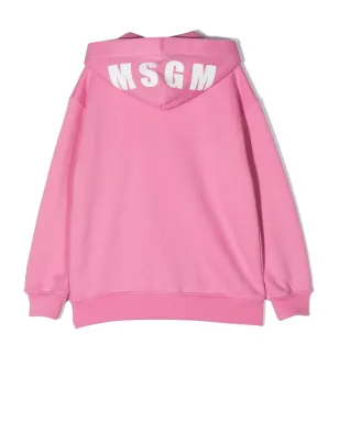 MSGM Kids ロゴプリント ジップ付きフーディー - サムネイル2