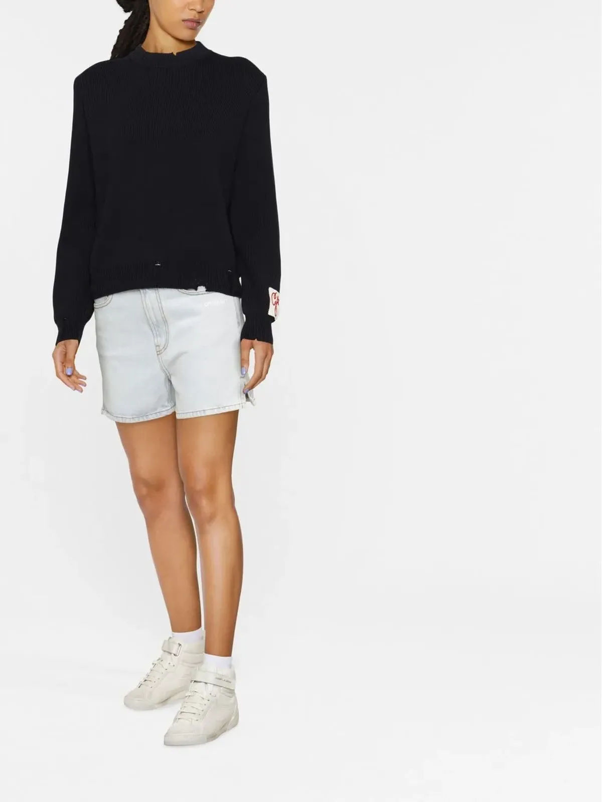 Golden Goose distressed long-sleeved jumper - Blue - 画像2