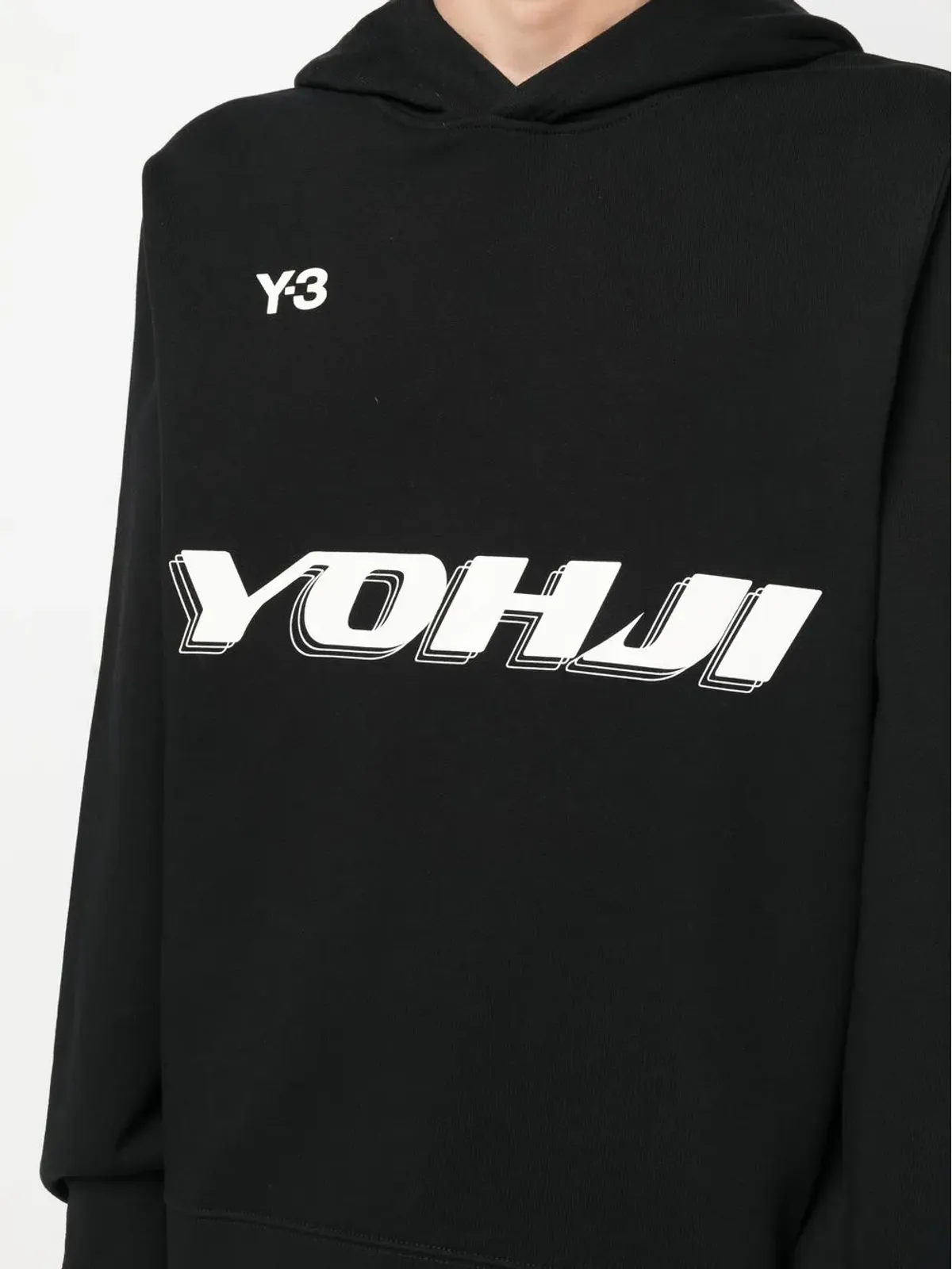 Y-3 ロゴプリント コットンフーディー - 画像5