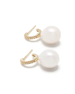 Mizuki 14K イエローゴールド パール＆ダイヤモンド イヤリング - サムネイル3