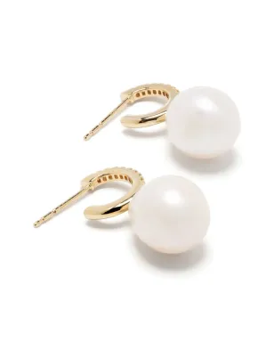 Mizuki 14K イエローゴールド パール＆ダイヤモンド イヤリング - サムネイル4