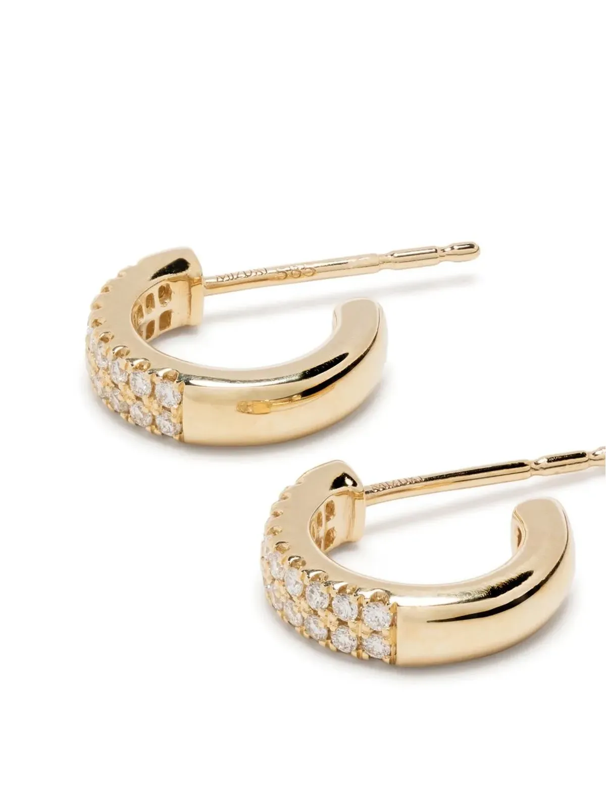 Mizuki 14kt イエローゴールド ダイヤモンド フープピアス - 画像3