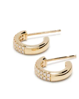 Mizuki 14kt イエローゴールド ダイヤモンド フープピアス - サムネイル3
