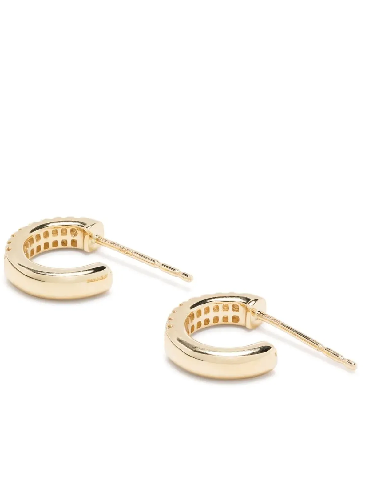 Mizuki 14kt イエローゴールド ダイヤモンド フープピアス - 画像4