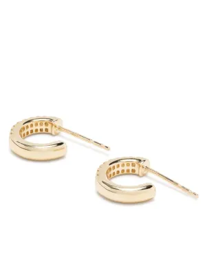 Mizuki 14kt イエローゴールド ダイヤモンド フープピアス - サムネイル4