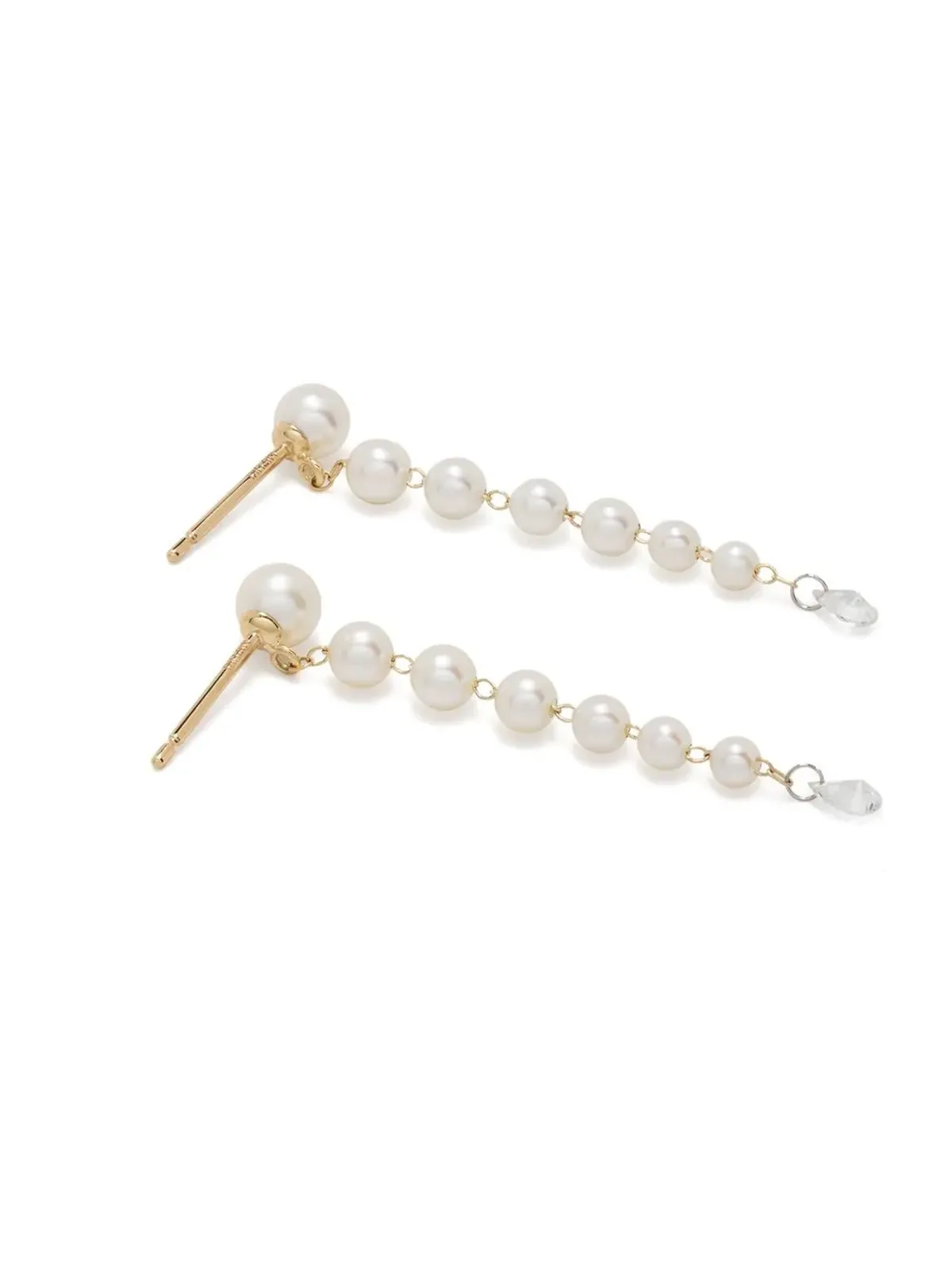 Mizuki Sea of Beauty 14K イエローゴールド アコヤ真珠とダイヤモンド ピアス - 画像4