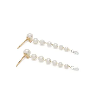 Mizuki Sea of Beauty 14K イエローゴールド アコヤ真珠とダイヤモンド ピアス - サムネイル4