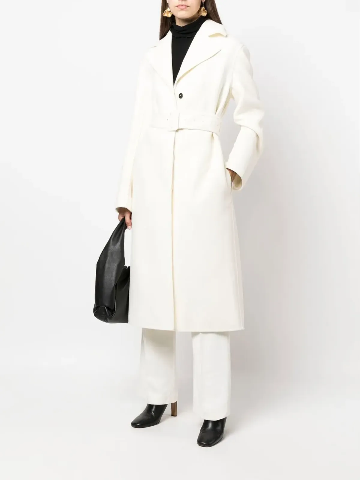 Jil Sander ベルト付きシングルブレストコート - 画像2