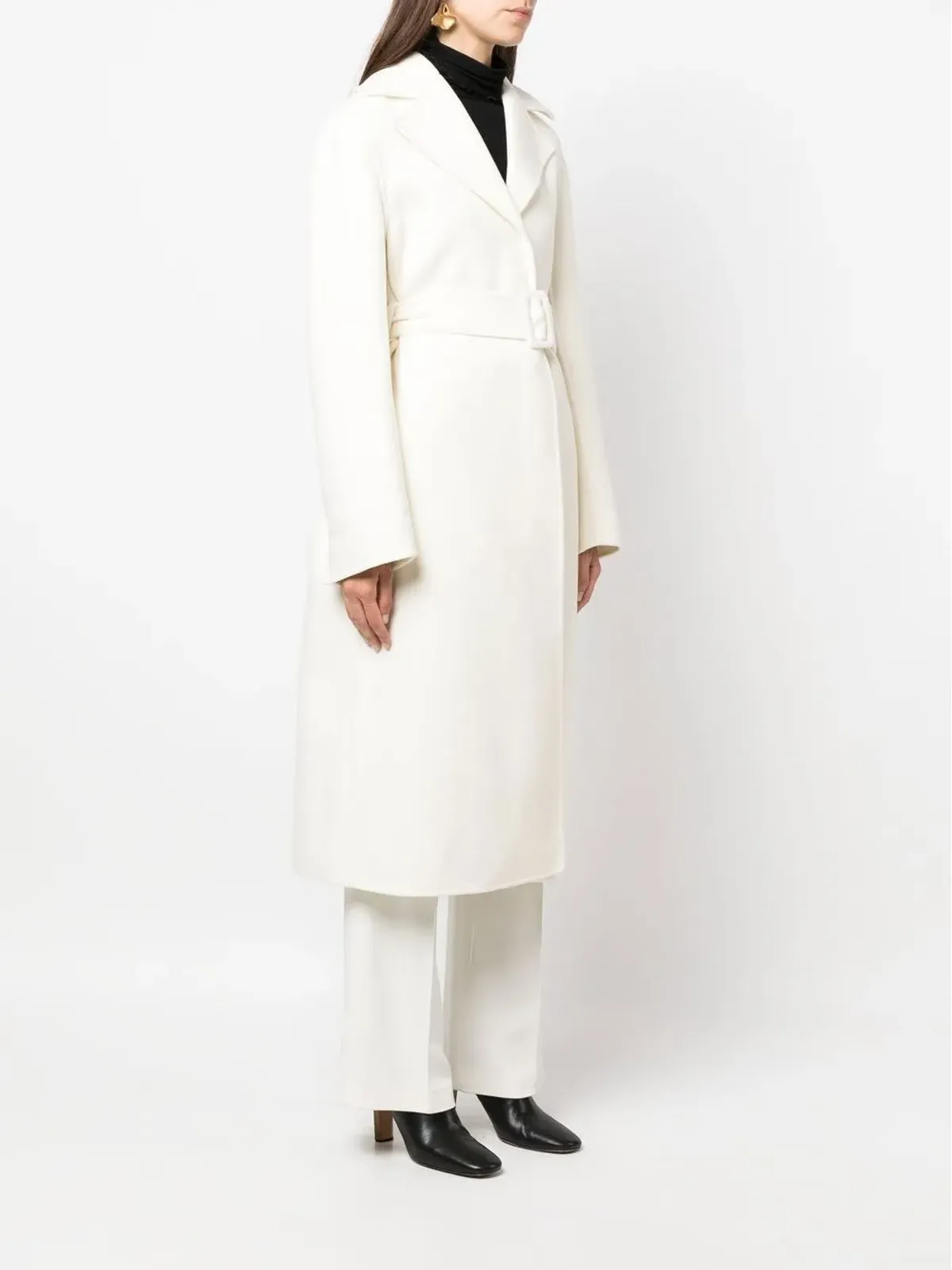 Jil Sander ベルト付きシングルブレストコート - 画像3