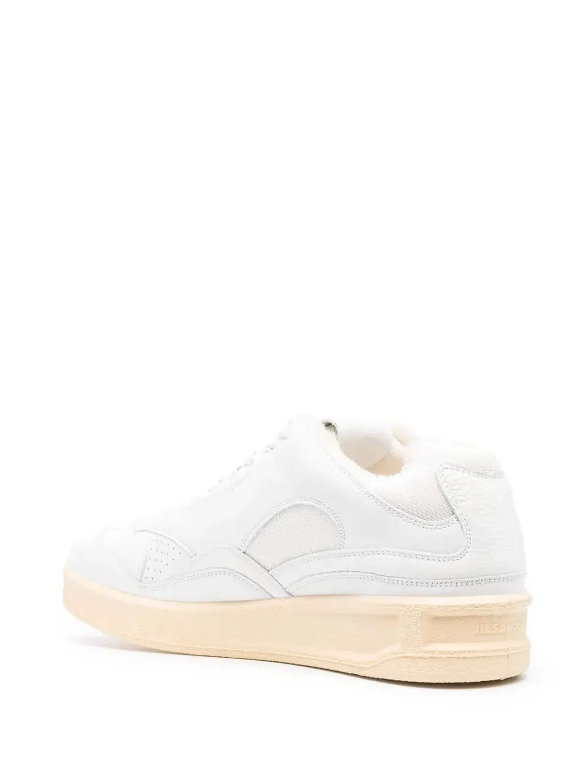 Jil Sander パネルド ロー・トップ レザー スニーカー - 画像3