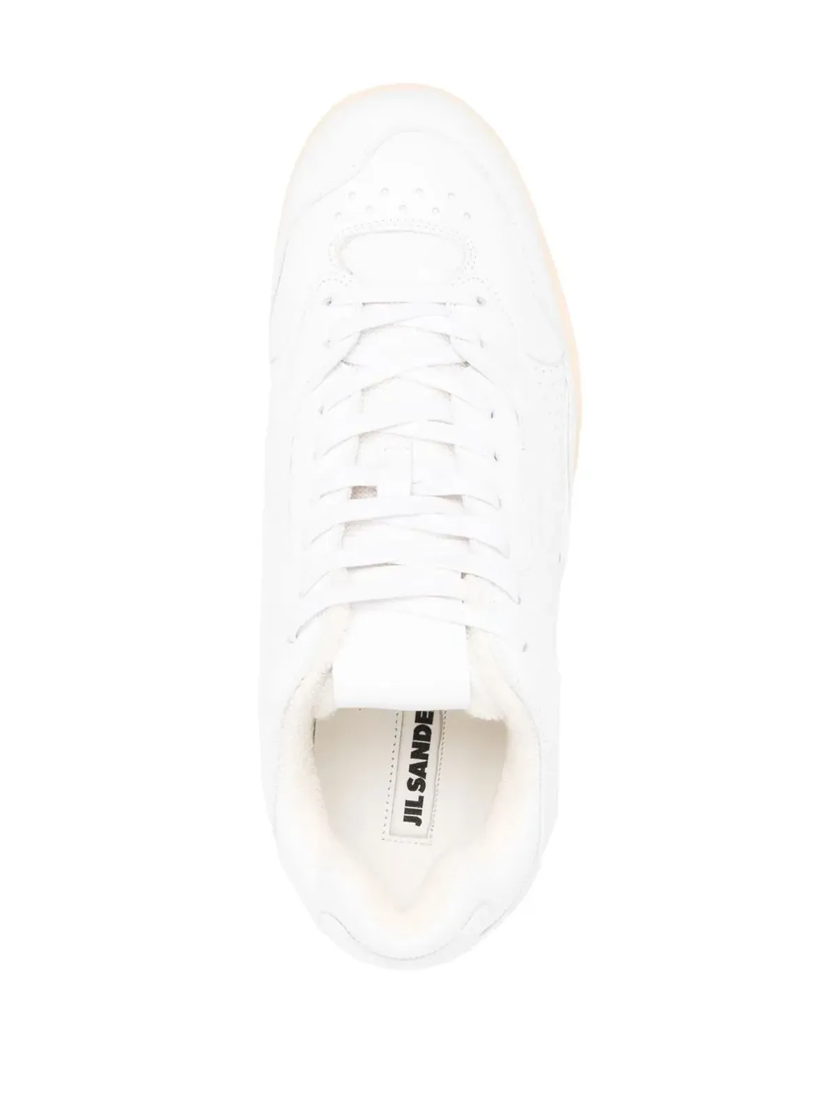 Jil Sander パネルド ロー・トップ レザー スニーカー - 画像4