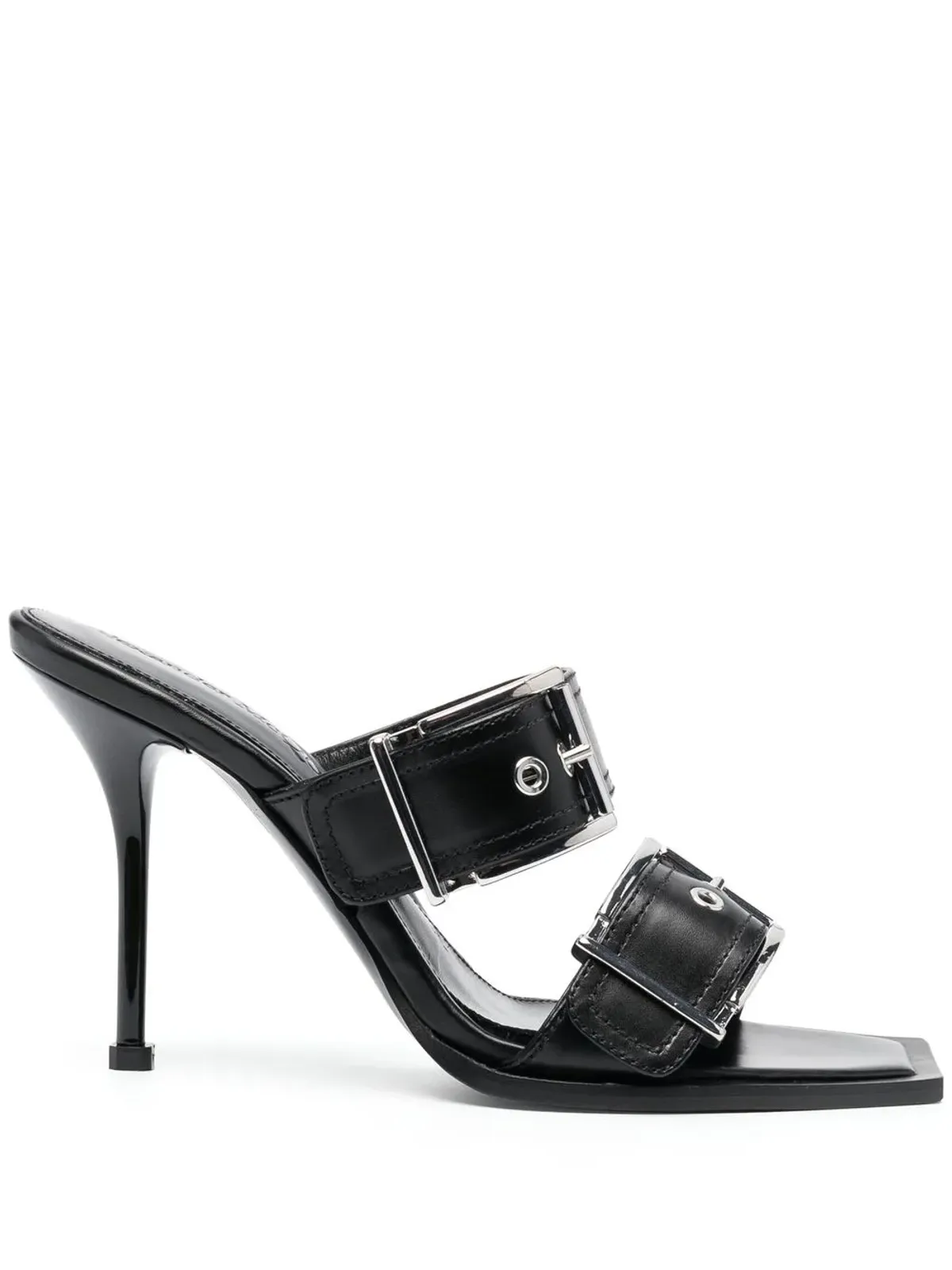 Alexander McQueen バックル付きレザーサンダル - 画像1