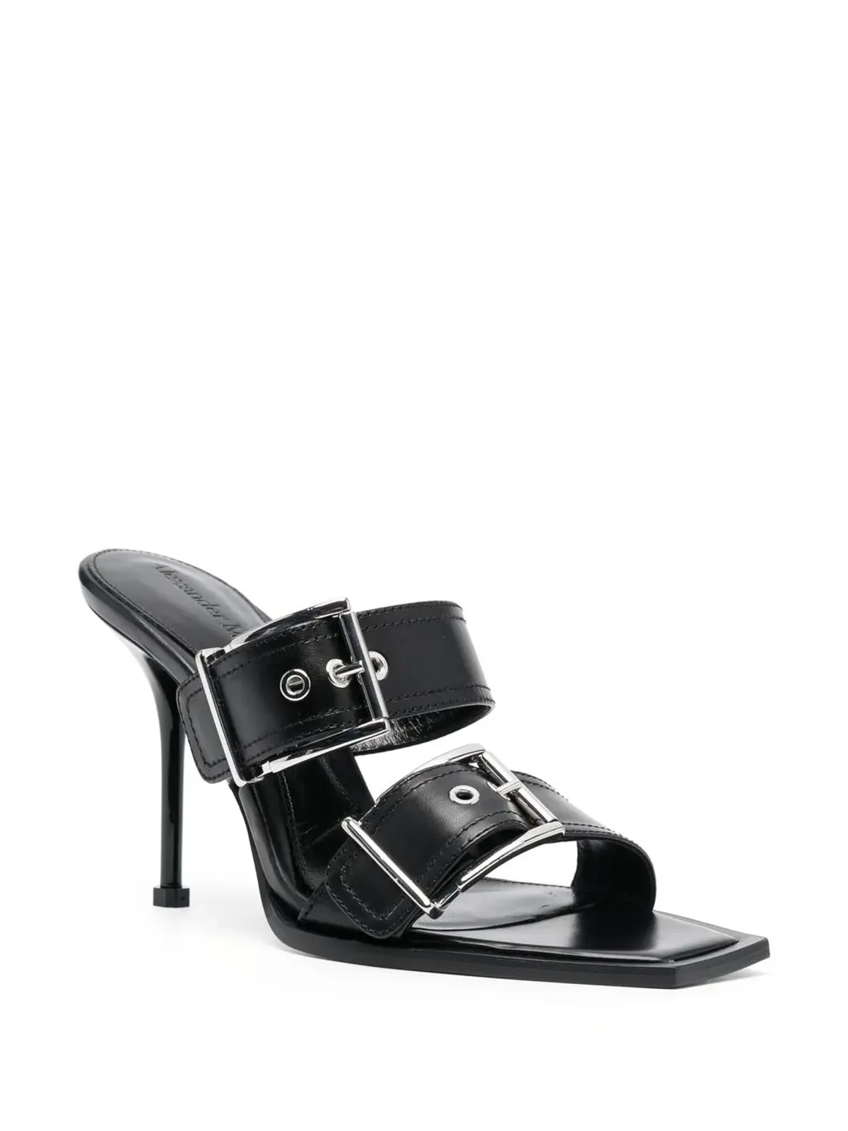 Alexander McQueen バックル付きレザーサンダル - 画像2