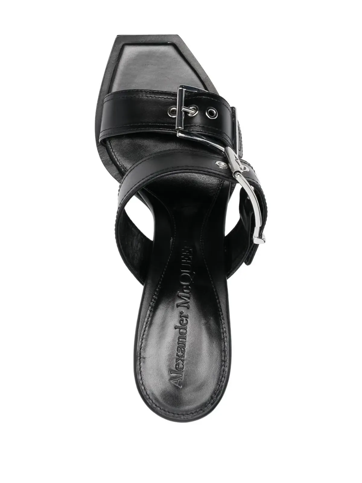 Alexander McQueen バックル付きレザーサンダル - 画像4