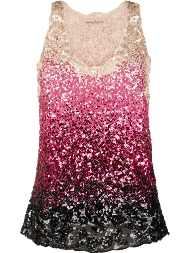 Ermanno Scervino Ermanno Scervino スパンコール装飾のタンクトップの商品画像