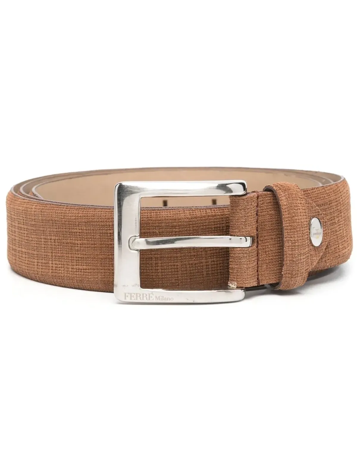 Gianfranco Ferré Pre-Owned スクエアバックル ツイード ベルト - Brown - 画像1