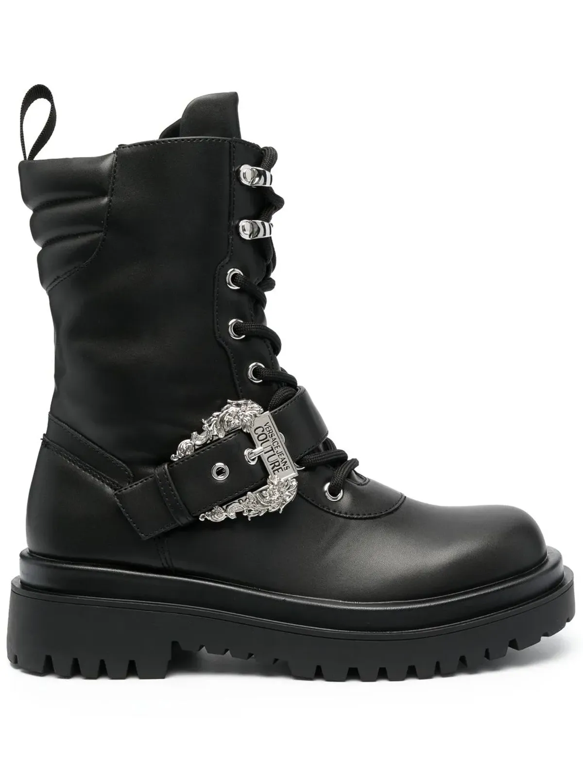 Versace Jeans Couture Drew バロックバックル コンバットブーツ - 画像1