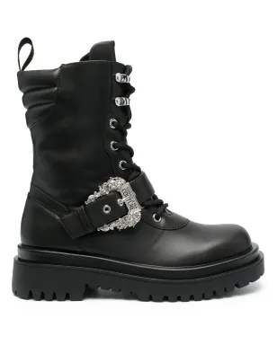 Versace Jeans Couture Drew バロックバックル コンバットブーツ - サムネイル1