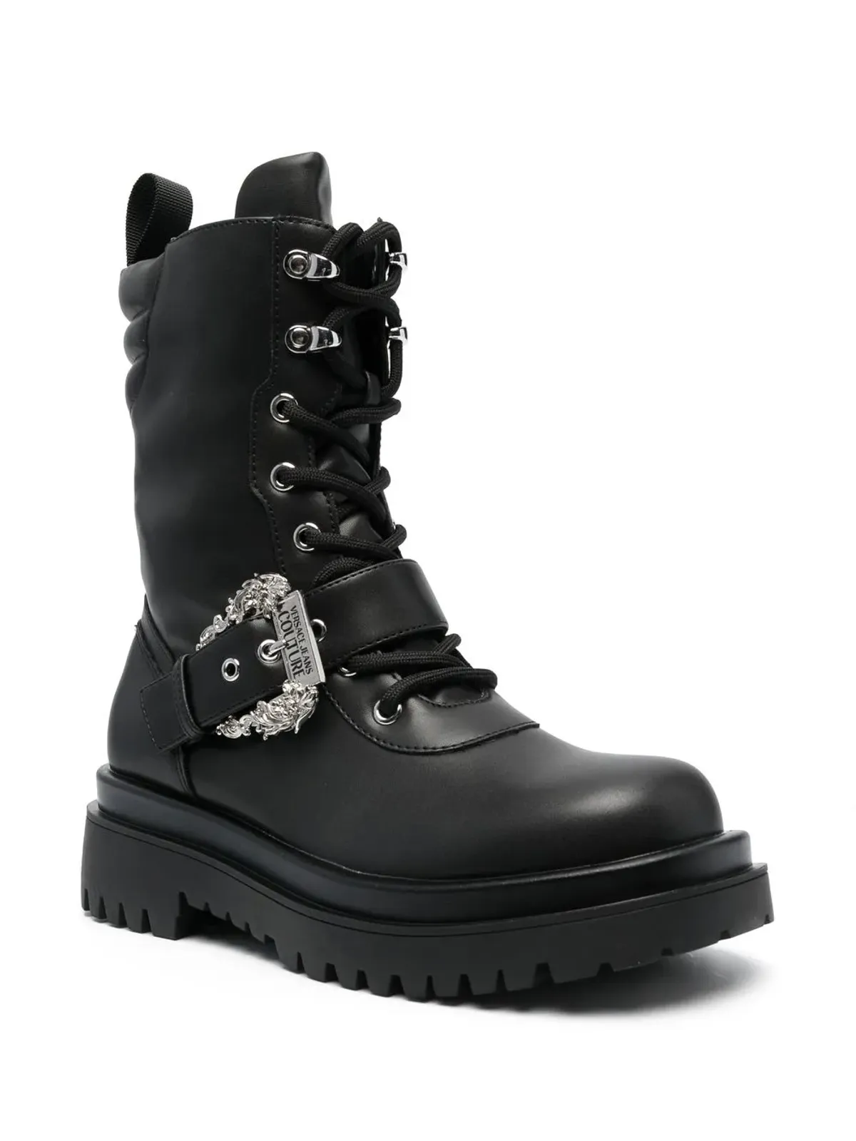 Versace Jeans Couture Drew バロックバックル コンバットブーツ - 画像2