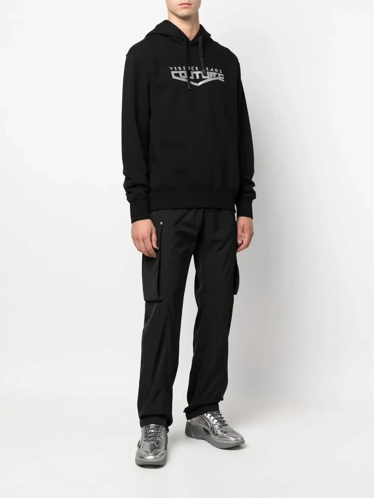 Versace Jeans Couture ロゴプリント プルオーバー フーディ - 画像2