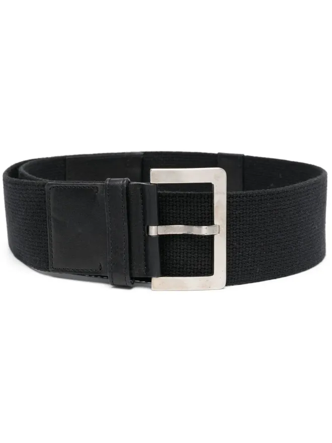 Giorgio Armani Pre-Owned Giorgio Armani Pre-Owned 2000年代スクエアバックル コットンベルト - ブラックの商品画像