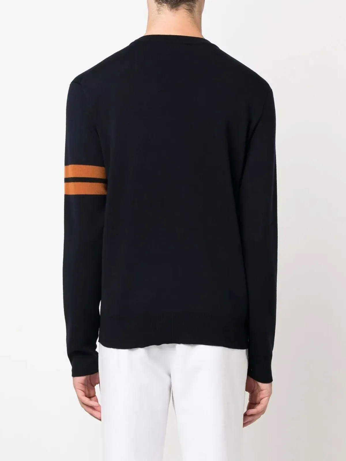 Zegna ストライプディテール クルーネック ウール ジャンパー - 画像4