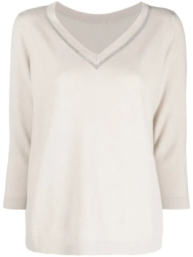 Fabiana Filippi Fabiana Filippi Vネック メタリックトリム ジャンパーの商品画像