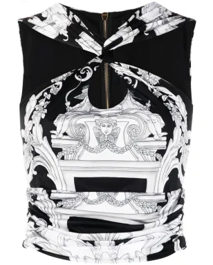 Versace シルバー バロック クロップドトップ ブラック - サムネイル1