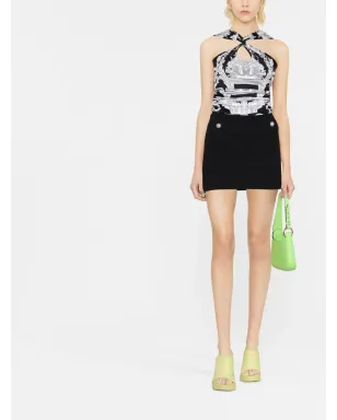 Versace シルバー バロック クロップドトップ ブラック - サムネイル2