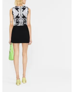 Versace シルバー バロック クロップドトップ ブラック - サムネイル4