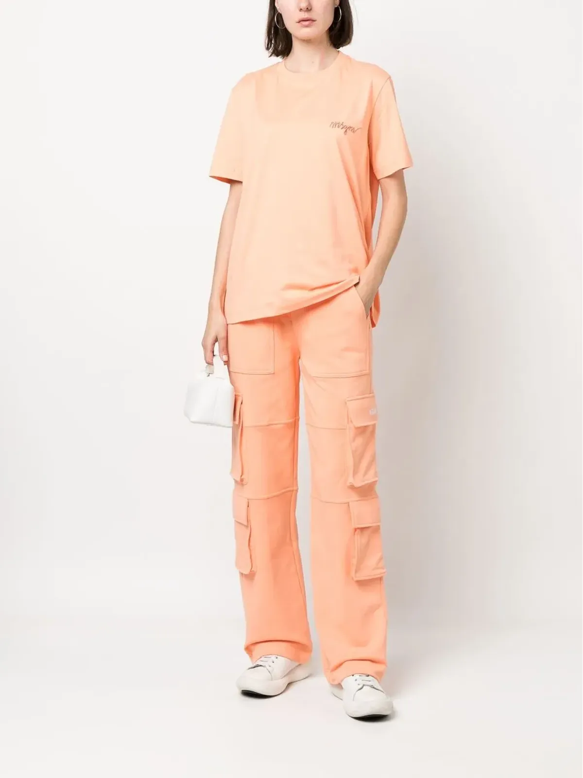 MSGM ロゴ刺繍入りコットンTシャツ - 画像2