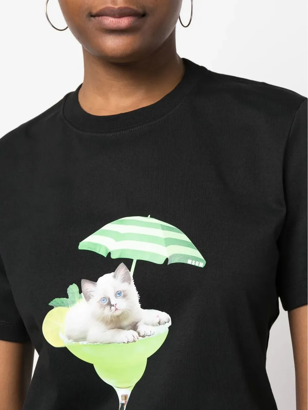 MSGM グラフィックプリント半袖Tシャツ - ブラック - 画像5