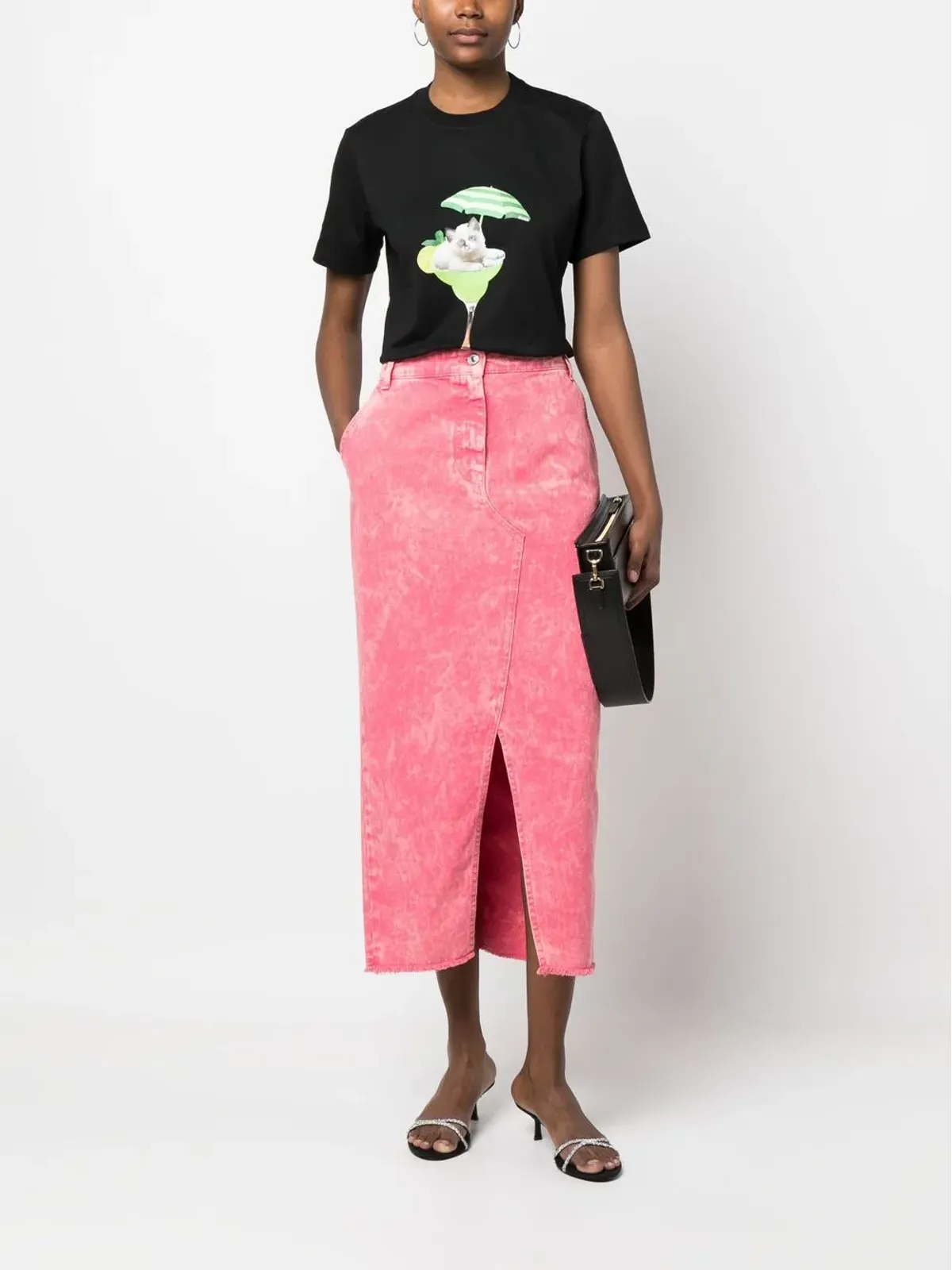 MSGM グラフィックプリント半袖Tシャツ - ブラック - 画像2
