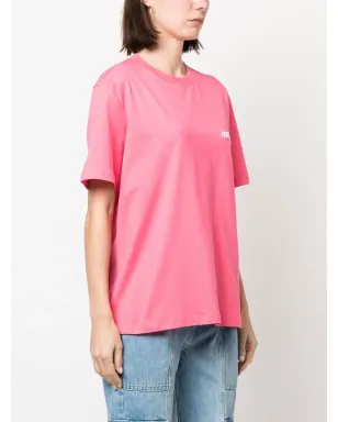 MSGM ロゴ刺繍ショートスリーブTシャツ ピンク - サムネイル3