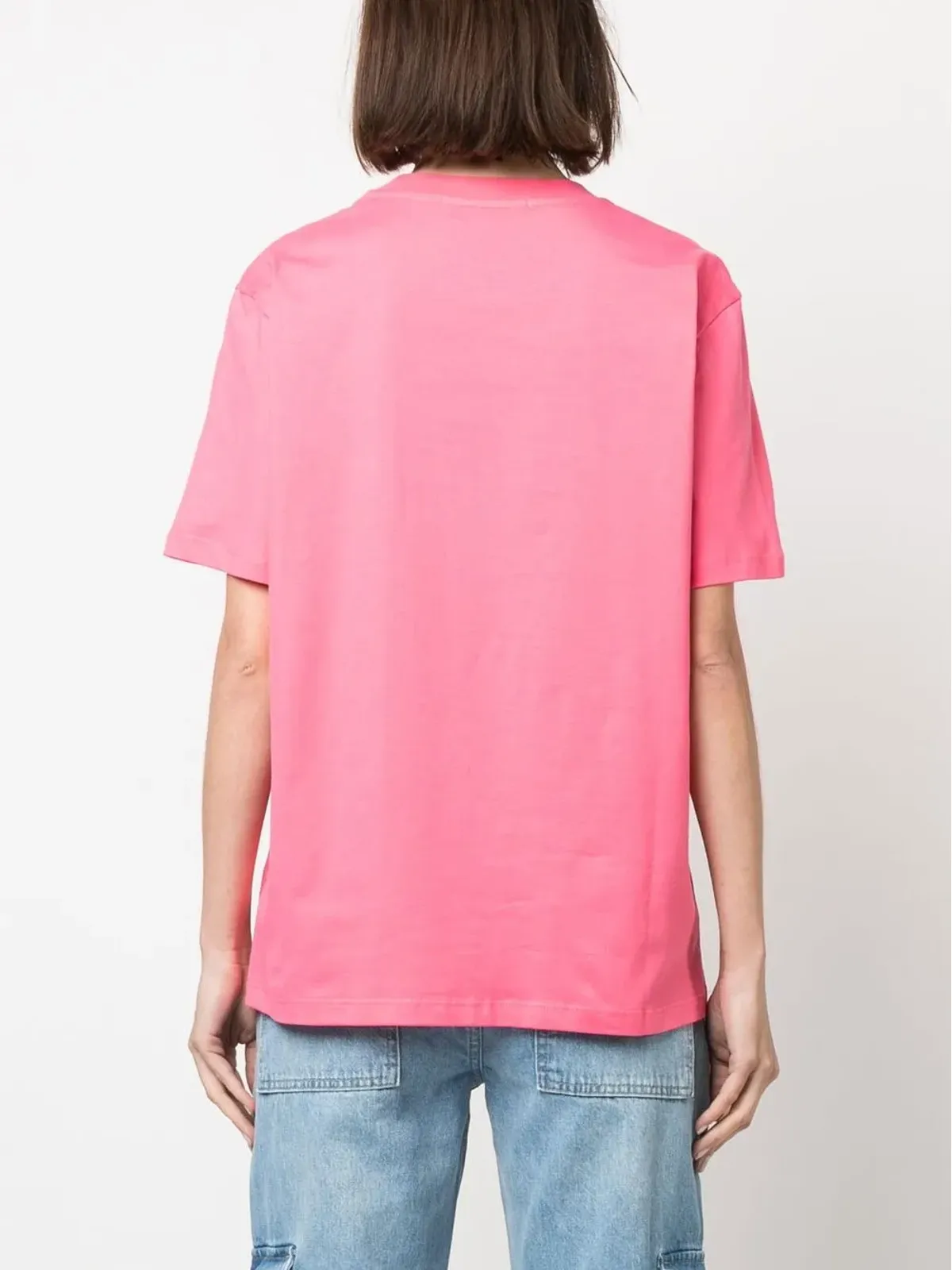 MSGM ロゴ刺繍ショートスリーブTシャツ ピンク - 画像4